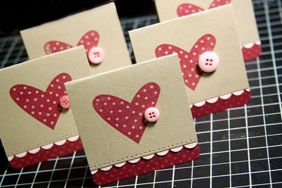 DIY Valentines Day Card with Hearts