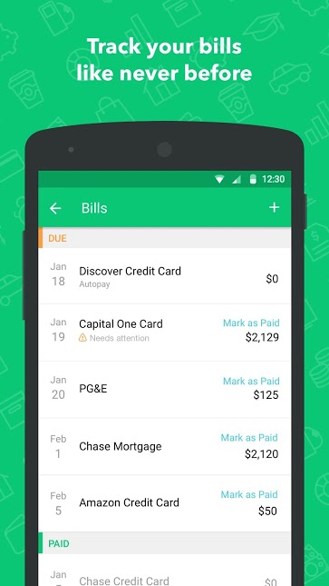 Mint app screenshot 2