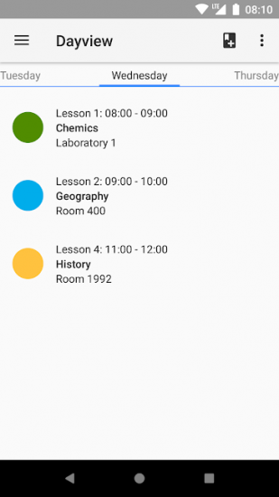 Timetable app screenshot 1