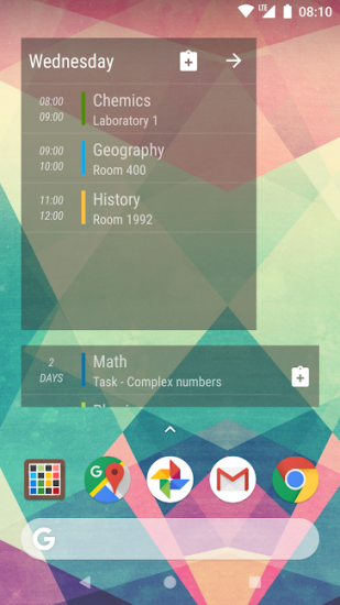 Timetable app screenshot 2