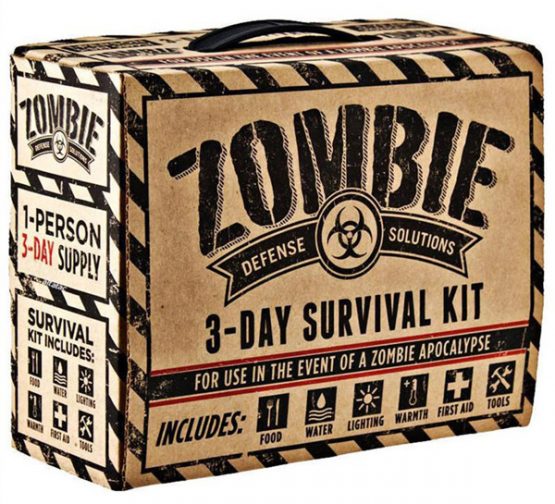 a cardboard survival kit for zombie apocalypse