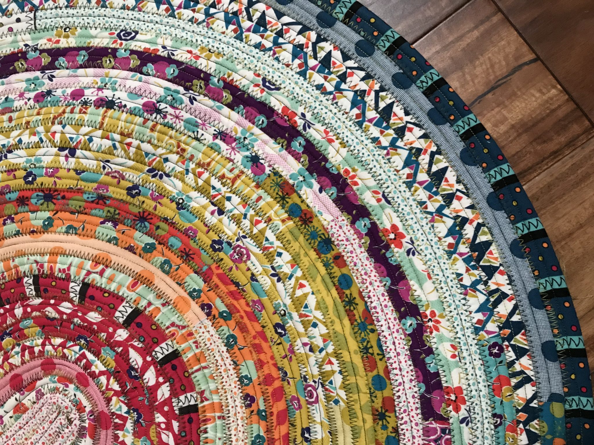 a colorful rug made of stripes