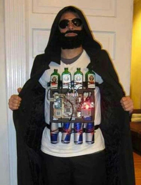 a guy in a Jager bomb costume