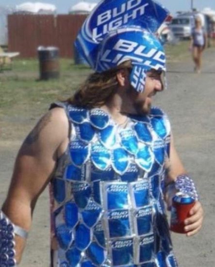 a guy in a Spartan costume