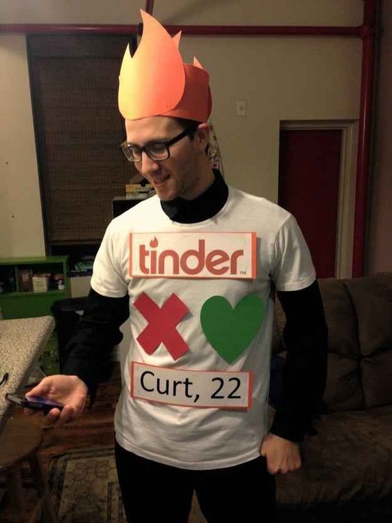 a guy in a costume of a tinder profile