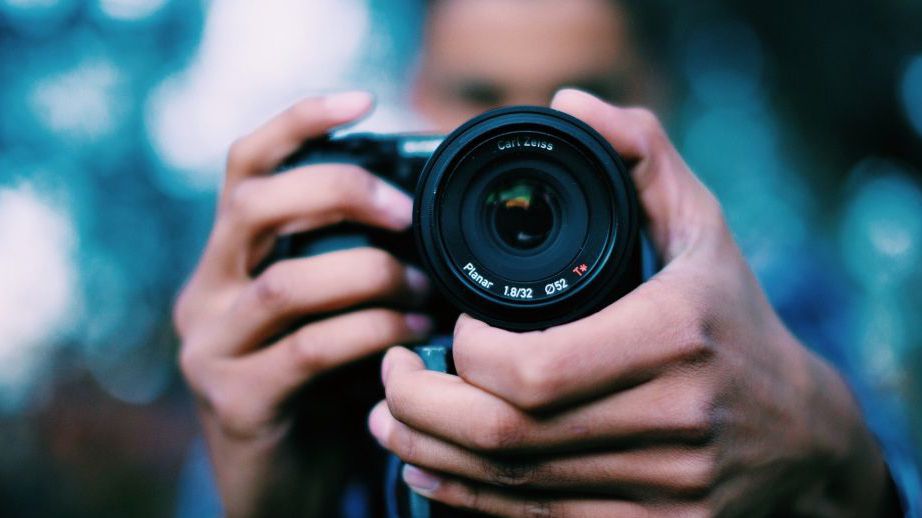 close up view of camera lens