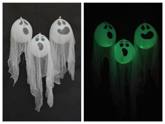 ghosts made of white baloons