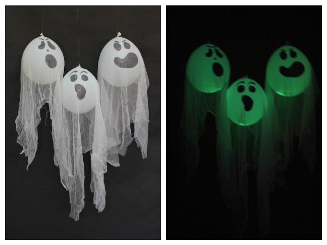 ghosts made of white baloons