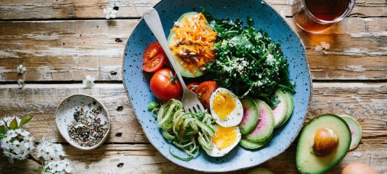 healthy salad with avocado