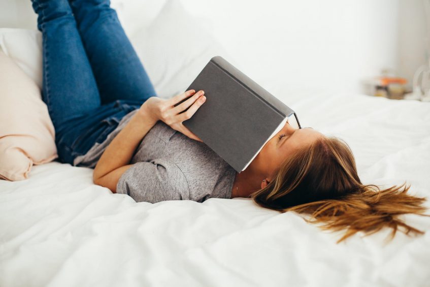 girl reading a book