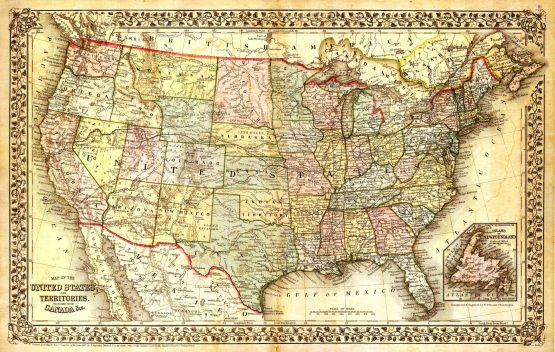 an old map of united states