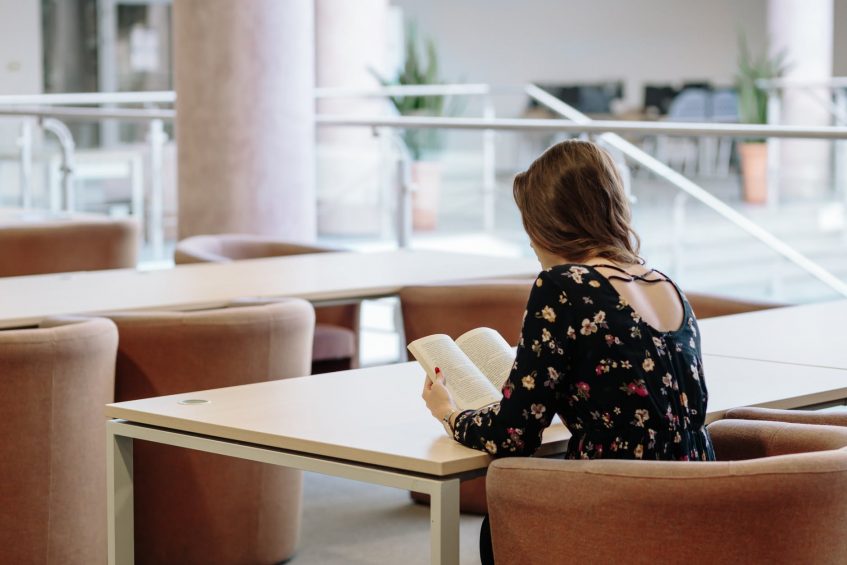 girl reading a book